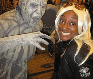 Me cosplaying as Storm, when this Weeping Angel creeped up on me!